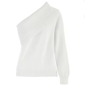 525 America One Shoulder Sweater in Chalk